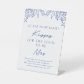 Etwas Blue Simple Blätter raten wie viele Küsse Sockelschild (Vorderseite)