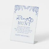 Etwas Blue Simple Botanic Ring Hunt Bridal Sockelschild (Vorderseite)