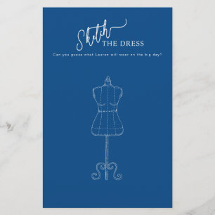 Etwas Blue Sketch the Dress Brautparty Game