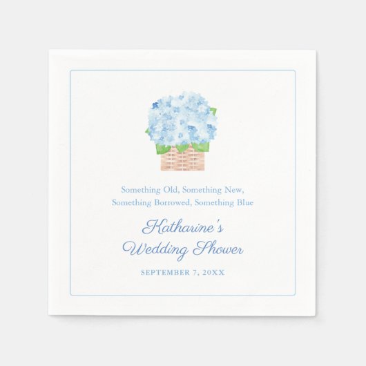 Etwas Blue Spring Summer Brautparty Serviette (Vorderseite)