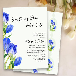 Etwas Blue Spring Tulip Blume Brautparty Einladung