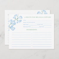 Etwas Blue Sweet Pea Brautparty Rezept Card