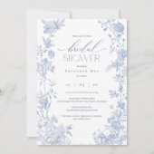 Etwas Blue Toile Brautparty laden ein | Delft Einladung (Vorderseite)