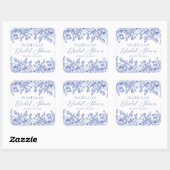 Etwas Blue Watercolor Blume Brautparty Quadratischer Aufkleber (Blatt)