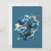 Etwas Blue Watercolor Bouquet Brautparty Einladung (Rückseite)