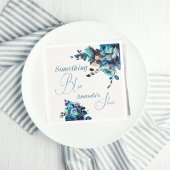 Etwas Blue Watercolor Bouquet Brautparty Serviette