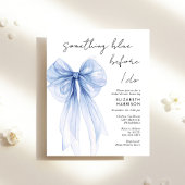 Etwas Blue Watercolor Bow Brautparty laden ein