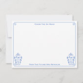 Etwas Blue Watercolor Ginger Jar Brautparty Dankeskarte (Vorderseite)