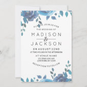 Etwas Blue Watercolor Hochzeitseinladungen Einladung (Vorderseite)
