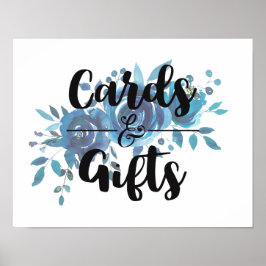 Etwas Blue Watercolor Hochzeitskarten & Geschenke Poster
