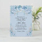 Etwas Blue Wedding Collection Einladung (Stehend Vorderseite)