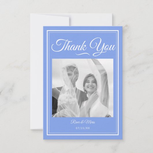 Etwas Blue Wedding Dankeschön Card Dankeskarte (Vorderseite)