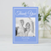 Etwas Blue Wedding Dankeschön Card Dankeskarte (Stehend Vorderseite)