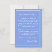Etwas Blue Wedding Dankeschön Card Dankeskarte (Rückseite)