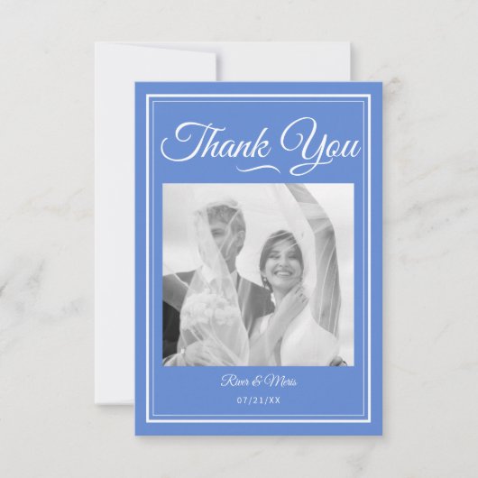 Etwas Blue Wedding Dankeschön Card Dankeskarte (Vorderseite)