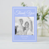 Etwas Blue Wedding Dankeschön Card Dankeskarte (Stehend Vorderseite)