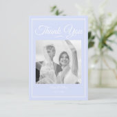 Etwas Blue Wedding Dankeschön Card Dankeskarte (Stehend Vorderseite)