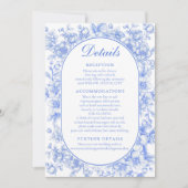 Etwas Blue Wedding Details Umschließungskarten Einladung (Vorderseite)