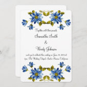 Etwas Blue Wedding Einladung (Vorne/Hinten)