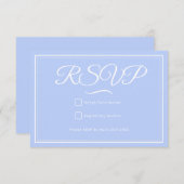 Etwas Blue Wedding RSVP Card (Vorne/Hinten)