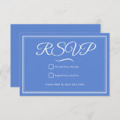 Etwas Blue Wedding RSVP Card (Vorne/Hinten)