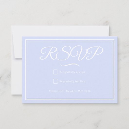 Etwas Blue Wedding RSVP Card (Vorderseite)