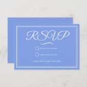 Etwas Blue Wedding RSVP Card (Vorne/Hinten)