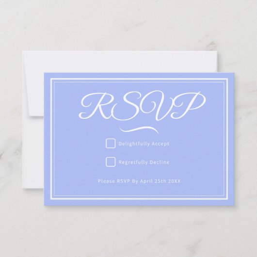 Etwas Blue Wedding RSVP Card (Vorderseite)
