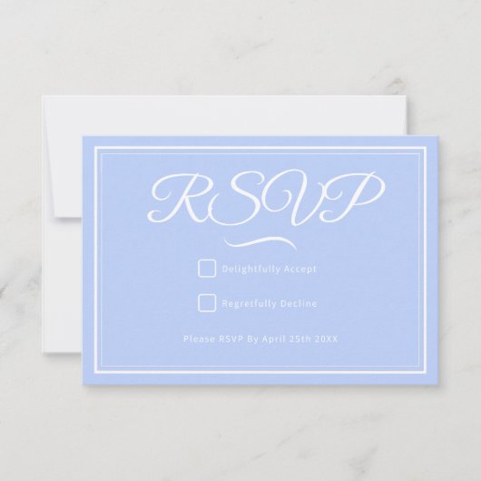 Etwas Blue Wedding RSVP Card Karte (Vorderseite)