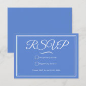 Etwas Blue Wedding RSVP Card Karte (Vorne/Hinten)