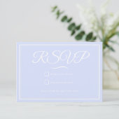 Etwas Blue Wedding RSVP Card Karte (Stehend Vorderseite)