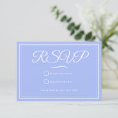 Etwas Blue Wedding RSVP Card Karte (Stehend Vorderseite)