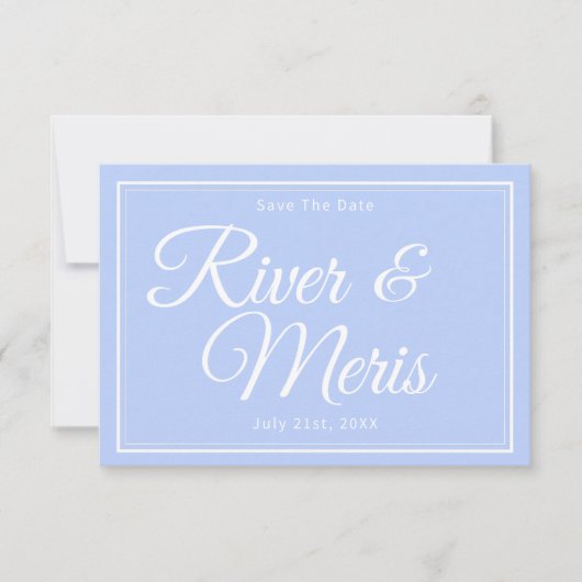 Etwas Blue Wedding speichert die Datumskarte Save The Date (Vorderseite)