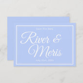 Etwas Blue Wedding speichert die Datumskarte Save The Date (Vorne/Hinten)