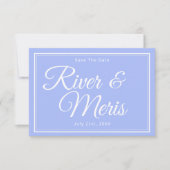 Etwas Blue Wedding speichert die Datumskarte Save The Date (Vorderseite)