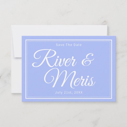 Etwas Blue Wedding speichert die Datumskarte Save The Date (Vorderseite)
