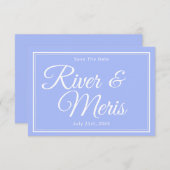 Etwas Blue Wedding speichert die Datumskarte Save The Date (Vorne/Hinten)