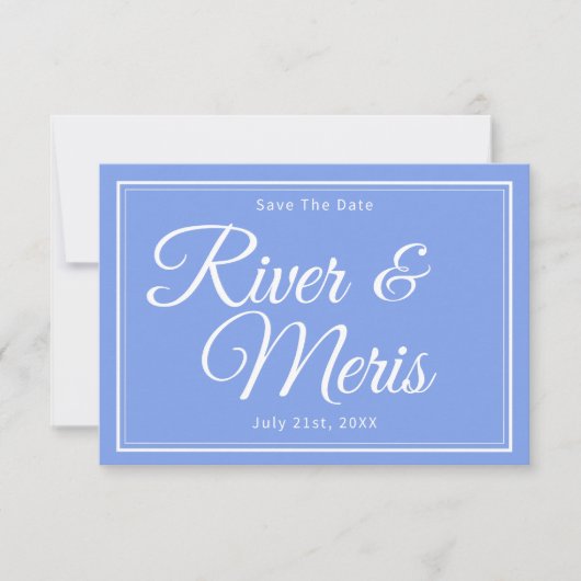Etwas Blue Wedding speichert die Datumskarte Save The Date (Vorderseite)