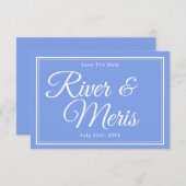 Etwas Blue Wedding speichert die Datumskarte Save The Date (Vorne/Hinten)