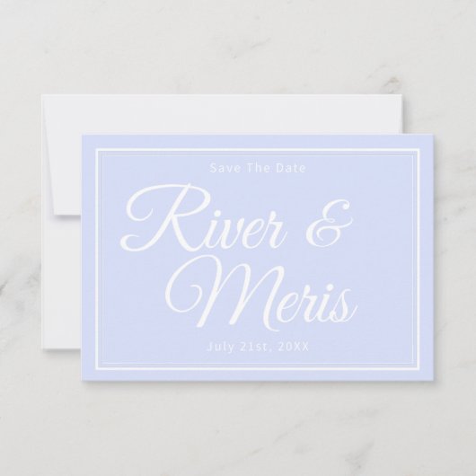 Etwas Blue Wedding speichert die Datumskarte Save The Date (Vorderseite)