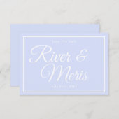 Etwas Blue Wedding speichert die Datumskarte Save The Date (Vorne/Hinten)