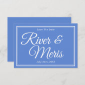Etwas Blue Wedding speichert die Datumskarte Save The Date (Vorne/Hinten)