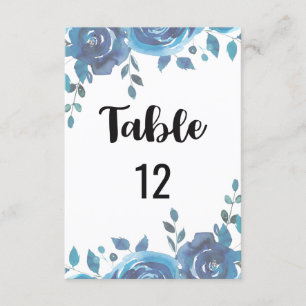 Etwas Blue Wedding Tischnummer Seating Chart