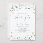 Etwas Blue Wildblume Boho Brautparty Einladung (Vorderseite)