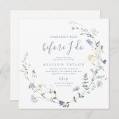 Etwas Blue Wildblume Boho Brautparty Einladung (Vorne/Hinten)