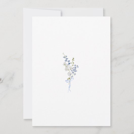 Etwas Blue Wildblume Bouquet Brautparty Einladung (Rückseite)