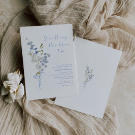 Etwas Blue Wildblume Bouquet Brautparty Einladung