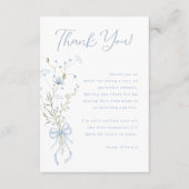 Etwas Blue Wildblume Brautparty Dankeskarte (Vorderseite)