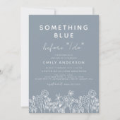 Etwas Blue Wildblume Brautparty Einladung (Vorderseite)