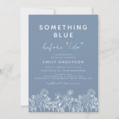 Etwas Blue Wildblume Brautparty Einladung (Vorderseite)